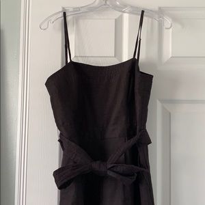 J. Crew Wide Leg Black Linen Jumpsuit, size 6